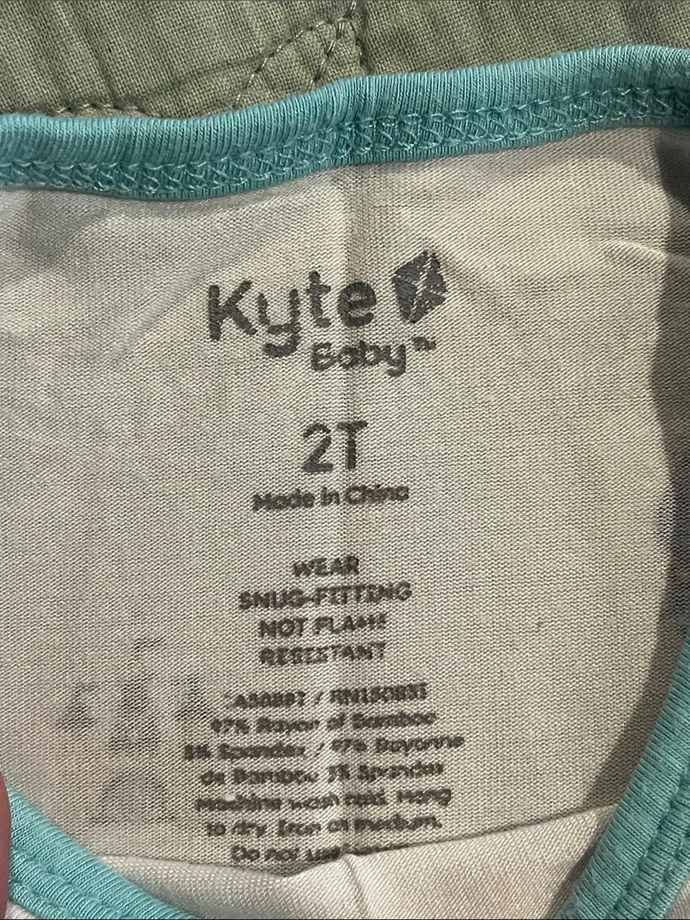 KYTE Baby 2T White Dragon Print Pajama Set with Blue Trim